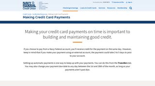Making Credit Card Payments | Navy Federal Credit Union