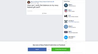 How can I verify the balance on my navy federal gift card - Facebook