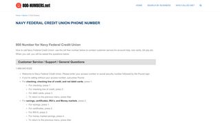 Navy Federal Phone Number - Customer Service - 800 Number