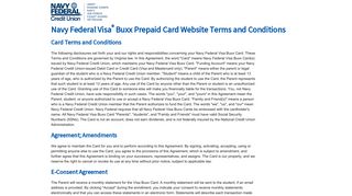 Visa Buxx Terms and Conditions | NAVY FEDERAL CREDIT UNION