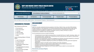 Navy Marine Corps Public Health Center - Risk Assessment