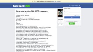Navy order ending ALL CAPS messages. | Facebook