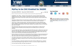 MyPay to be CAC-Enabled for NASNI - Navy.mil