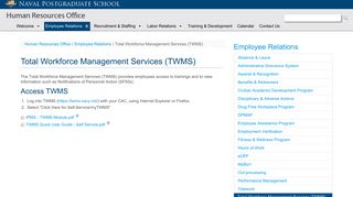 Total Workforce Management Services (TWMS) - Naval Postgraduate ...