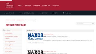 Using Naxos - Naxos Music Library - LibGuides at Ohio Wesleyan ...