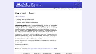Naxos Music Library - Galileo.usg.edu - University System of Georgia