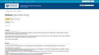 Naxos Music Library - Databases - The University of Auckland Library