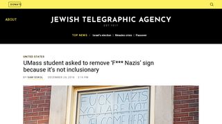 UMass student asked to remove 'F*** Nazis' sign because it's not ...