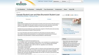 Canada Student Loan and New Brunswick Student Loan