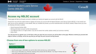 Access my NSLSC account - the National Student Loans Service Centre
