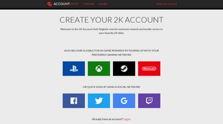 Sign Up - 2K Accounts