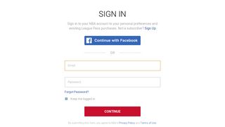 Sign In - Subscription - NBA
