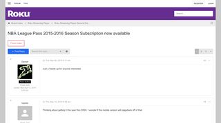 NBA League Pass 2015-2016 Season Subscription now available - Roku ...