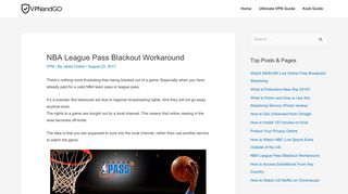 The Best NBA League Pass Hack Workaround - VPN And Go