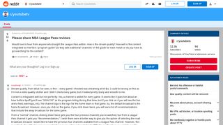 Please share NBA League Pass reviews : youtubetv - Reddit