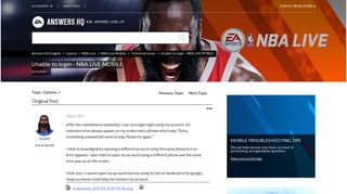 Solved: Unable to login - NBA LIVE MOBILE - Answer HQ