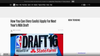 Apply for the NBA Draft | Complex