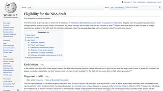 Eligibility for the NBA draft - Wikipedia