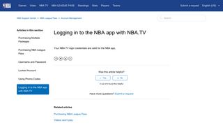 Logging in to the NBA app with NBA.TV – NBA Support Center