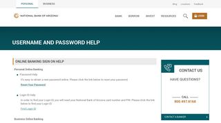 Login Help - National Bank of Arizona