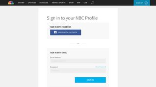 NBC Account Sign In - NBC.com