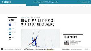 How to Watch the 2018 Winter Olympics Online | WIRED