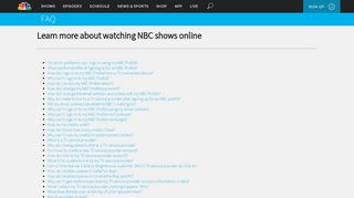 Questions About Signing In? - NBC.com