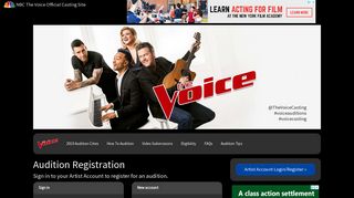 Audition Registration | NBC The Voice - Official Casting & Audition Site
