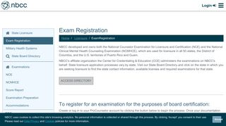 Exam Registration | NBCC