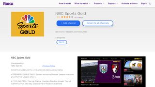 NBC Sports Gold | Roku Channel Store | Roku