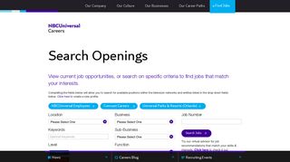 Search Openings | NBCUniversal Careers