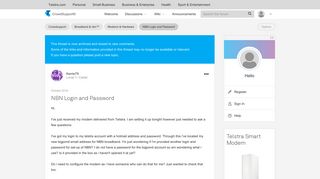 NBN Login and Password - Telstra Crowdsupport - 613954