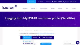 Logging into MyIPSTAR customer portal (Satellite) - IPSTAR