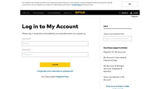 My Account Login - Optus