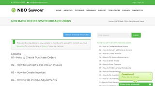 NCR Back Office Switchboard Users - NBOSupport