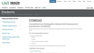 COMSAE - Students - UNT Health Science Center
