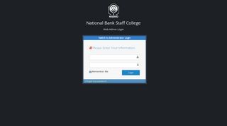 Web Admin Login - National Bank Staff College