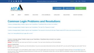 Common login problems and resolutions - Association of Surgical ...