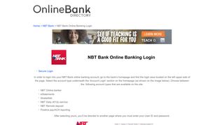 NBT Bank Online Banking Login - Online Bank Directory