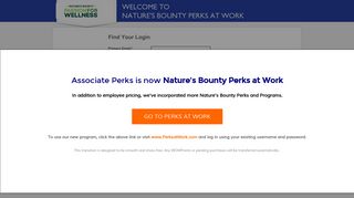 Search for your Login - Nature's Bounty Perks at Work