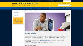 How to Apply - North Carolina A&T State University