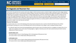 NC Diagnostic and Placement Test | NC Community Colleges