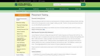 Placement Testing — CPCC