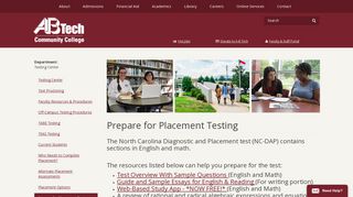 Prepare for Placement Testing | Testing Center | - A-B Tech