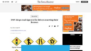 DMV drops road sign test for drivers renewing their licenses | Raleigh ...