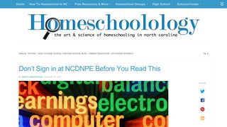 Don't Sign in at NCDNPE Before You Read This – Homeschoolology