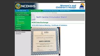 NC DPH, WCH: Immunization: NCIR Data Exchange FAQs