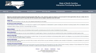 North Carolina Interactive Purchasing System (IPS)