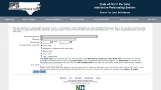 Search For Open Solicitations - North Carolina Interactive ...