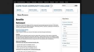Benefits | Human Resources - Part 4 - Cape Fear Community College